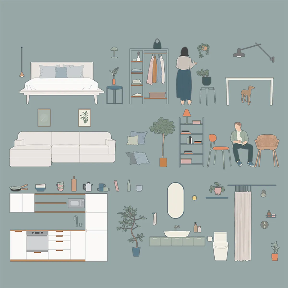 Apartment Furniture Elevation Color