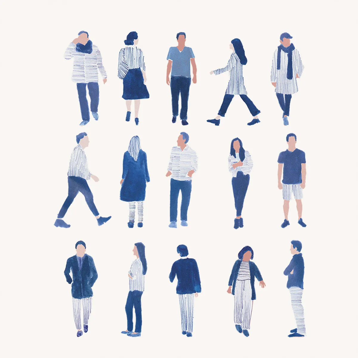 Casual Watercolor People Elevation