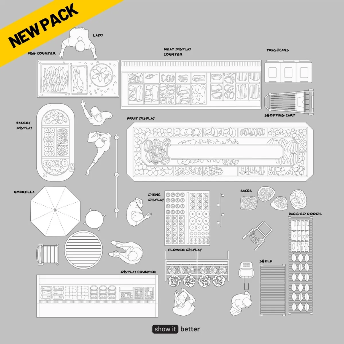 Food Market Top View NEW