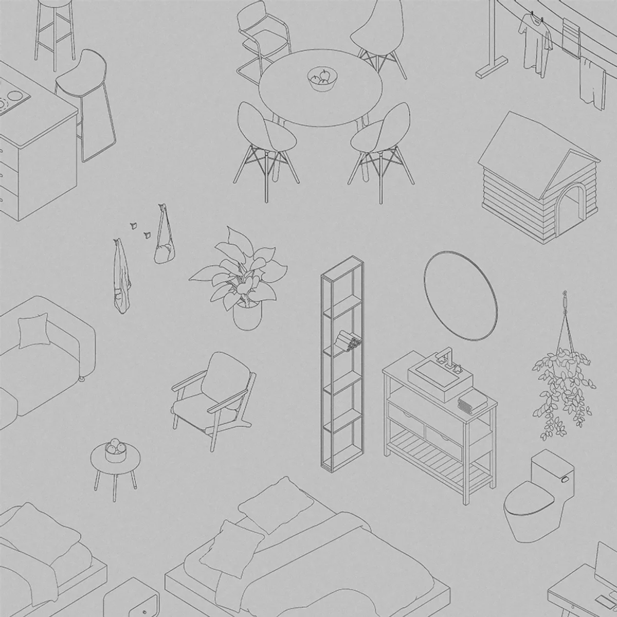 Home Furniture Isometric Scene 2