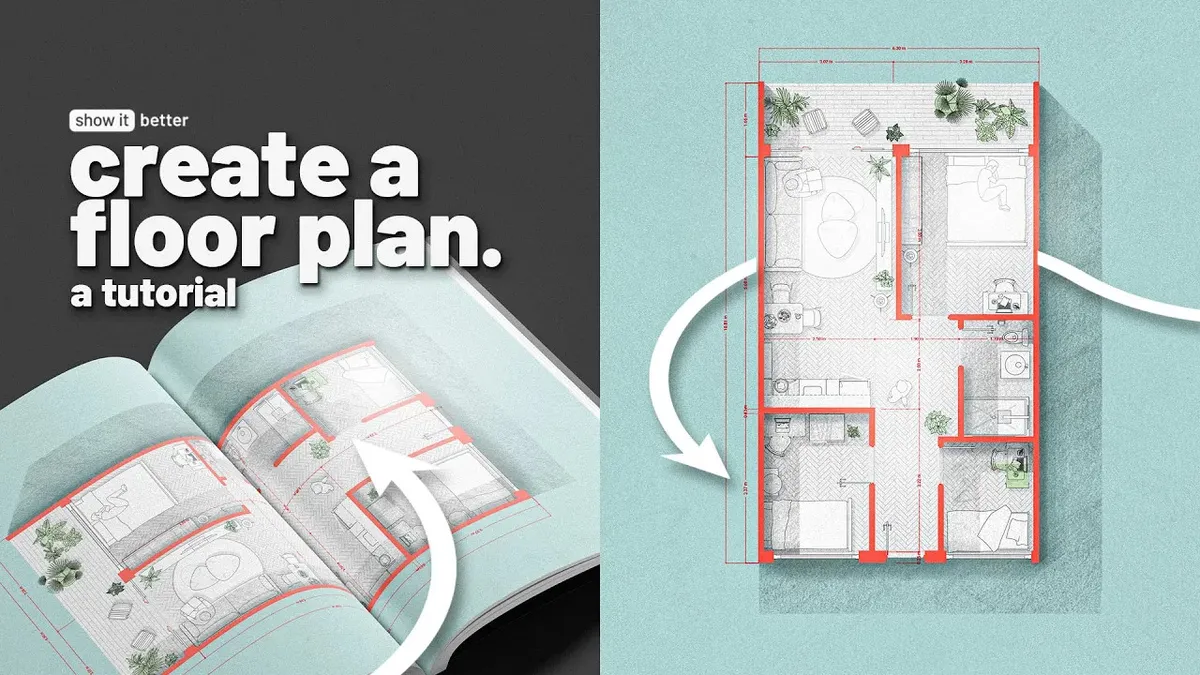 How to create a floor plan in 3 different styles