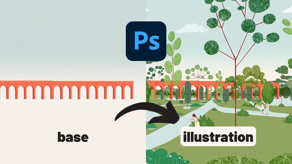 I Created an Architectural Illustration in Photoshop Heres How and Free Resources Included