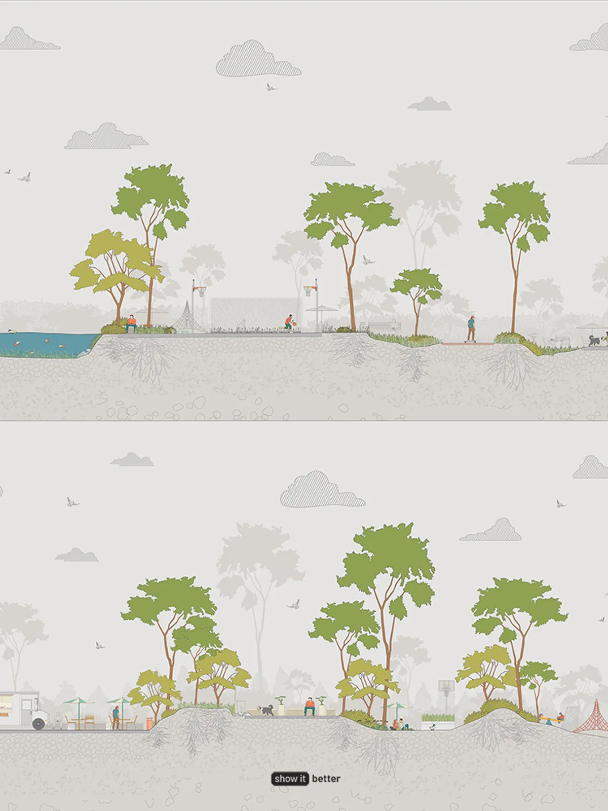 Park Minimal Elevation Scene