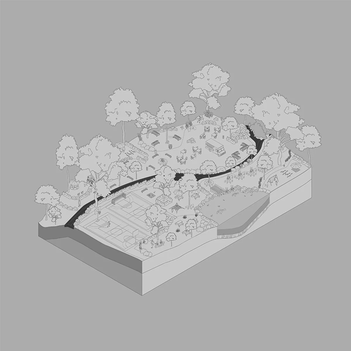 Park Minimal Isometric Scene2