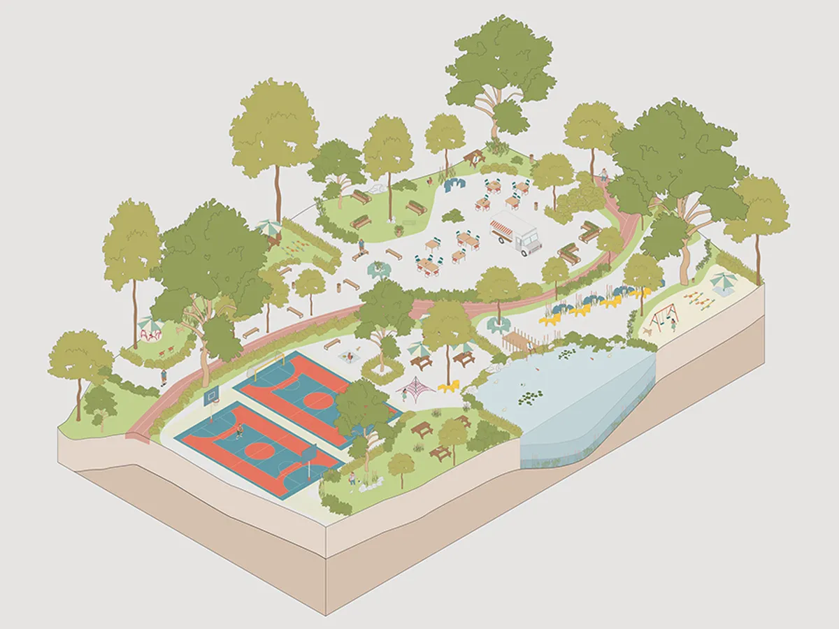 Park Minimal Isometric Scene
