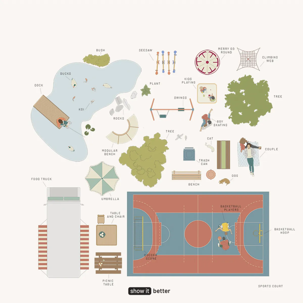 PARK MINIMAL TOP VIEW COLOR