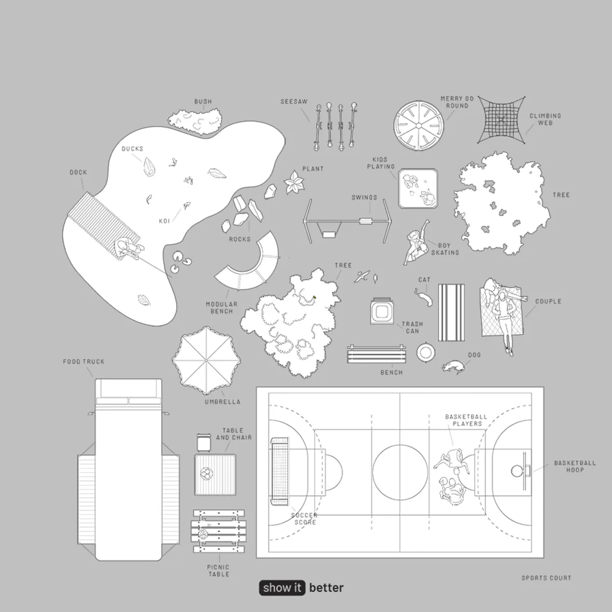 PARK MINIMAL TOP VIEW LINE
