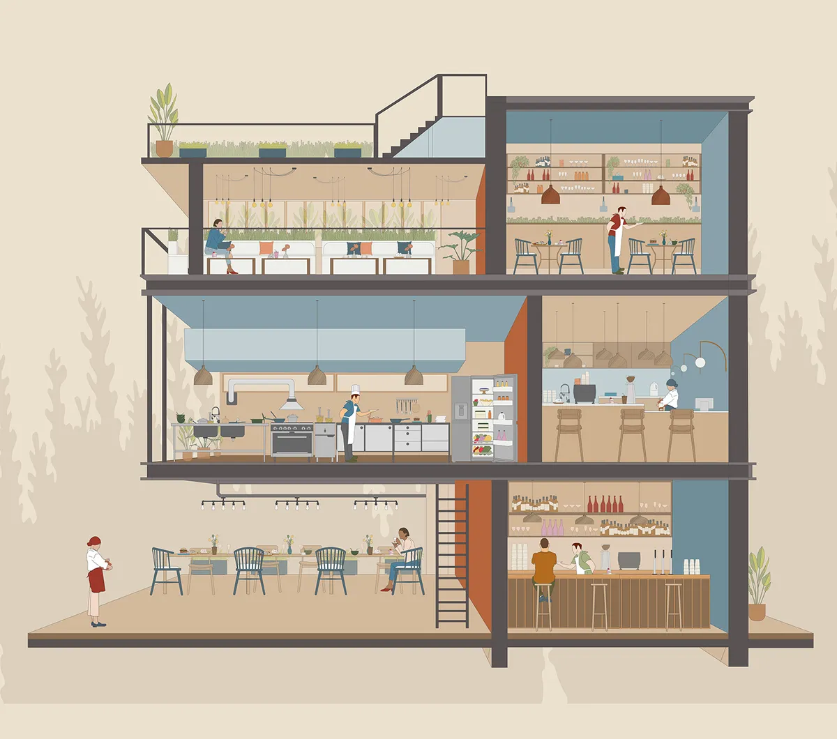 Restaurant Minimal Elevation Scene 2