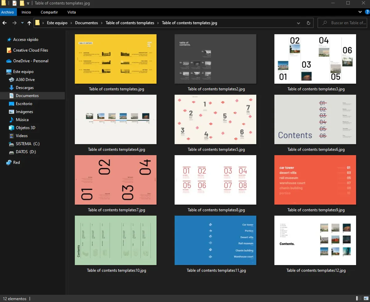 Table of Contents Templates 4